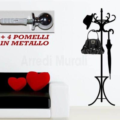 Adesivo murale appendiabiti