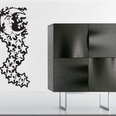 adesivo da muro luna stelle