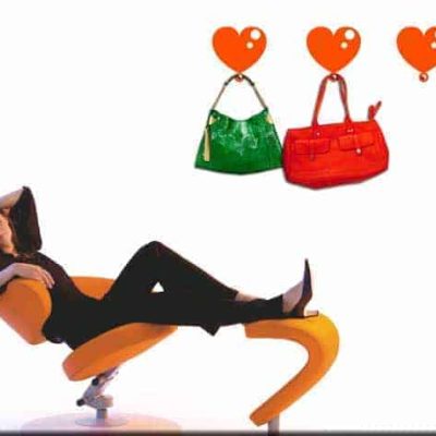 adesivi da parete appendiabiti cuori arancio