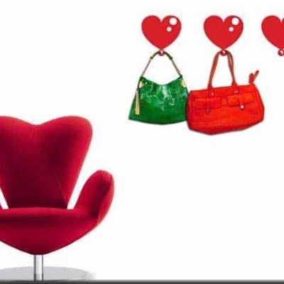 adesivi murali appendiabiti cuori