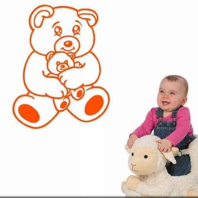 adesivi murali bambini orsacchiotto arancio