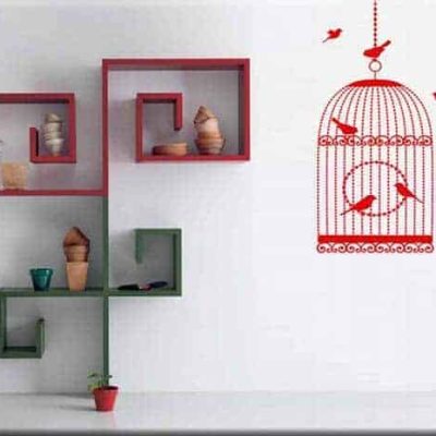 wall stickers gabbia uccelli