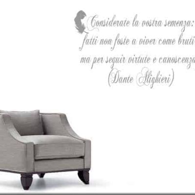 adesivo da muro frase Dante Alighieri