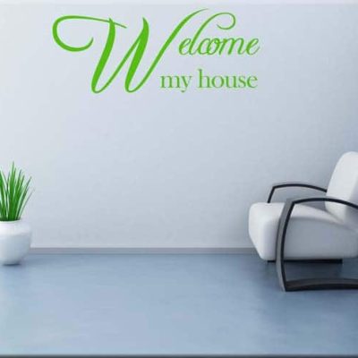 adesivo da muro frase welcome