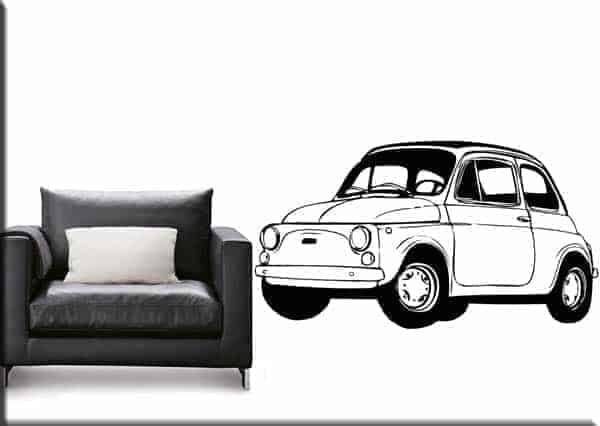 adesivo da parete fiat 500