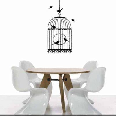 adesivo da parete gabbia uccelli
