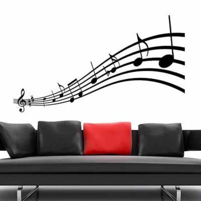 ADESIVO MURALE PENTAGRAMMA ONDA NERO