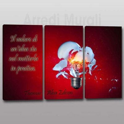 Quadri moderni citazione Edison 3 tele