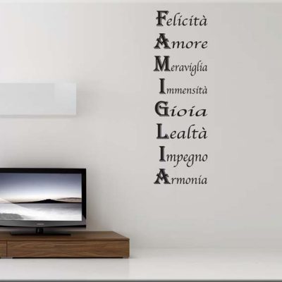Wall sticker frase famiglia
