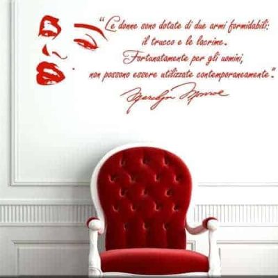 adesivi murali adesivo frasi marilyn monroe rosso