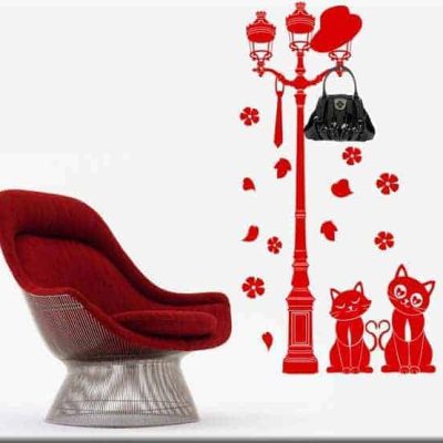 adesivo da parete appendiabiti lampione wall stickers