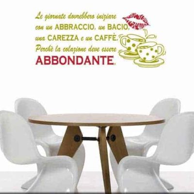 adesivo da parete frase colazione cucina