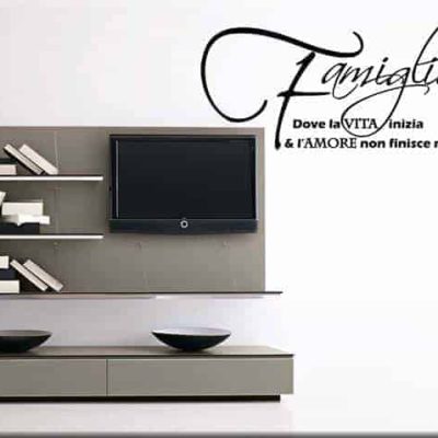 adesivo da parete frase famiglia