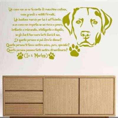 adesivo da parete frase io e Marley