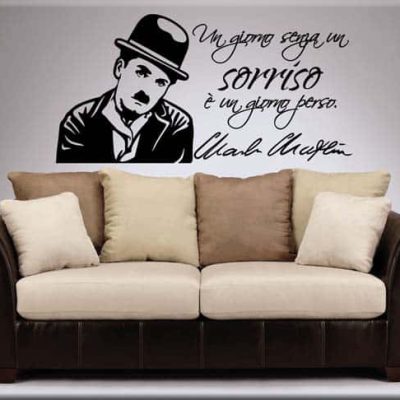 adesivo murale frase Charlie Chaplin
