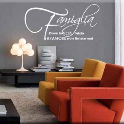 adesivo murale frase famiglia