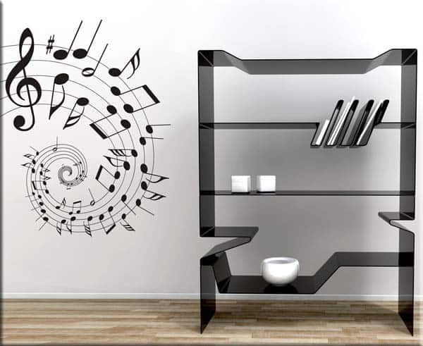 adesivo murale note pentagramma