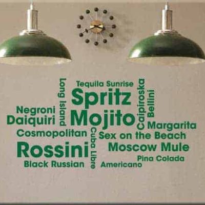 decorazione adesiva cocktail bar