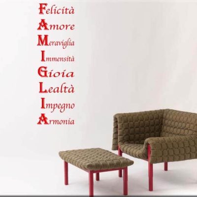 decorazione adesiva frase famiglia