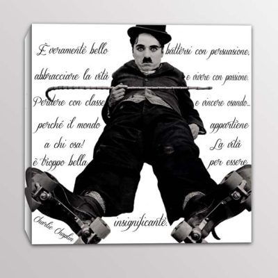 quadro moderno frase Charlie Chaplin