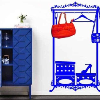 adesivo da parete appendiabiti fashion