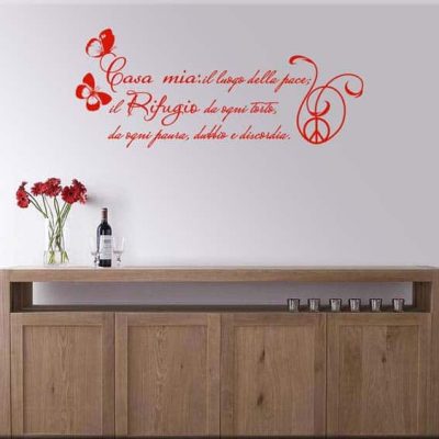 decorazione adesiva frase casa mia