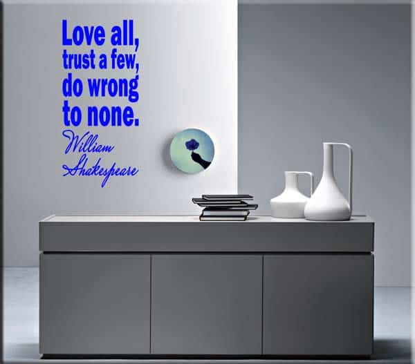 ADESIVO MURALE CITAZIONE WILLIAM SHAKESPEARE