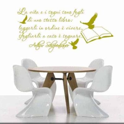 decorazione adesiva wall sticker citazione Schopenhauer