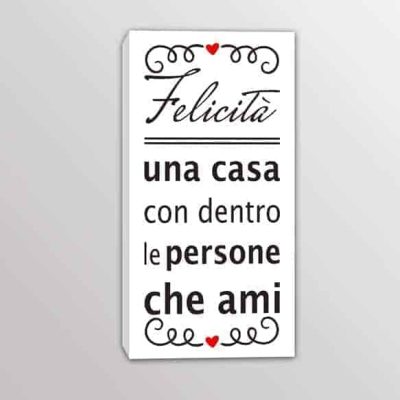 quadro moderno frase felicità