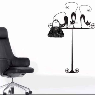 adesivo murale appendiabiti gatti