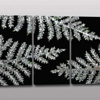 quadri moderni foglie argento