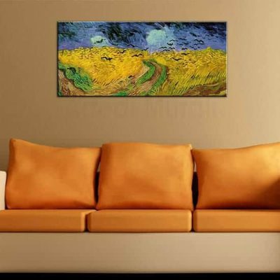 tela riprodotta Van Gogh opera Campo di grano con volo di corvi