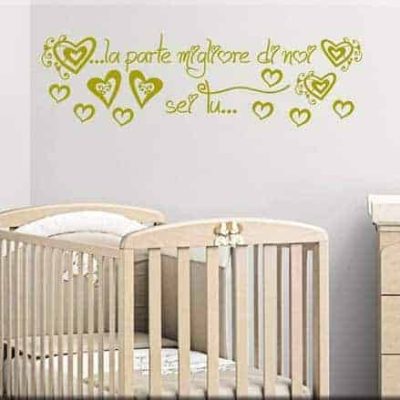 adesivi da parete frase love bebè