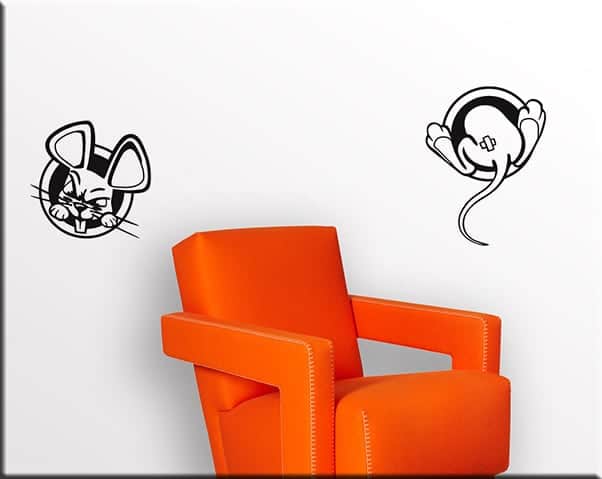 adesivi murali buchi topi bambini