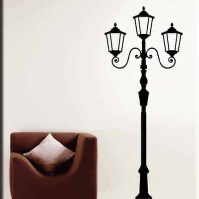 decorazione adesiva murale lampione arredo