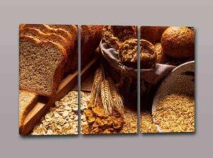 tris quadri moderni pane cereali