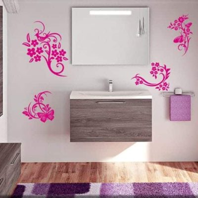 decorazioni murali fiori stilizzati