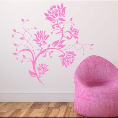 Decorazioni adesive murali fiori stilizzati