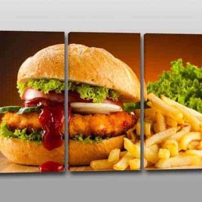 Quadri moderni panino fast food