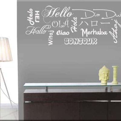 adesivi da parete ciao lingue nel mondo