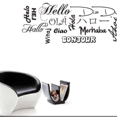adesivi murali ciao lingue nel mondo