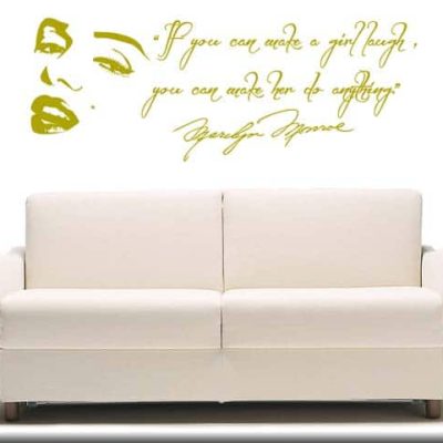 adesivi murali wall stickers frase Marilyn Monroe e volto