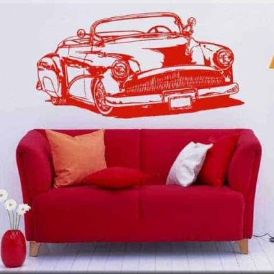 adesivo da parete auto d'epoca