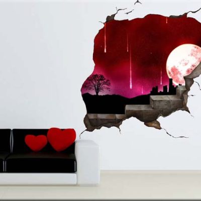 adesivo murale buco nel muro decorativo