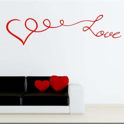 decorazione adesiva da parete cuore love