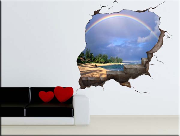 decorazione adesiva murale buco muro