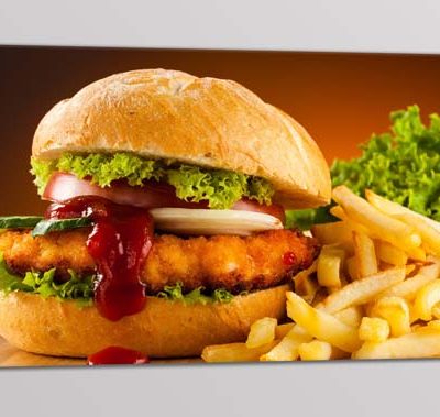 quadro moderno panino fast food