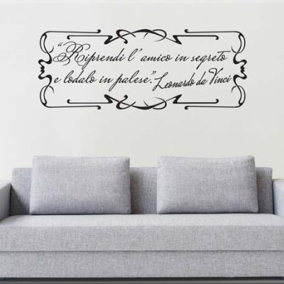 adesivi da parete frase Leonardo da Vinci