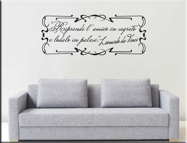 adesivi da parete frase Leonardo da Vinci