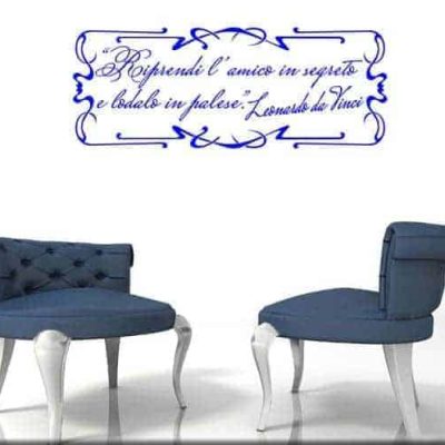 adesivi murali frase Leonardo da Vinci